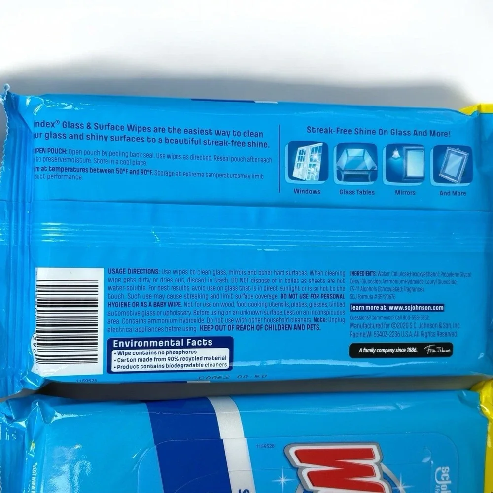 Windex Original Glass Surface Wipes 38 Count Pack of 2 Streak-Free‎ Shine